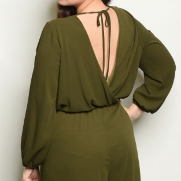 OLIVE PANT JUMPSUIT 1X, 2X & 3X - Picture 3 of 7